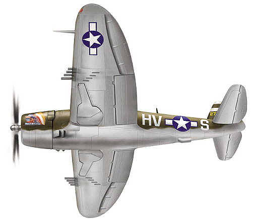 P-47 airplane in flight